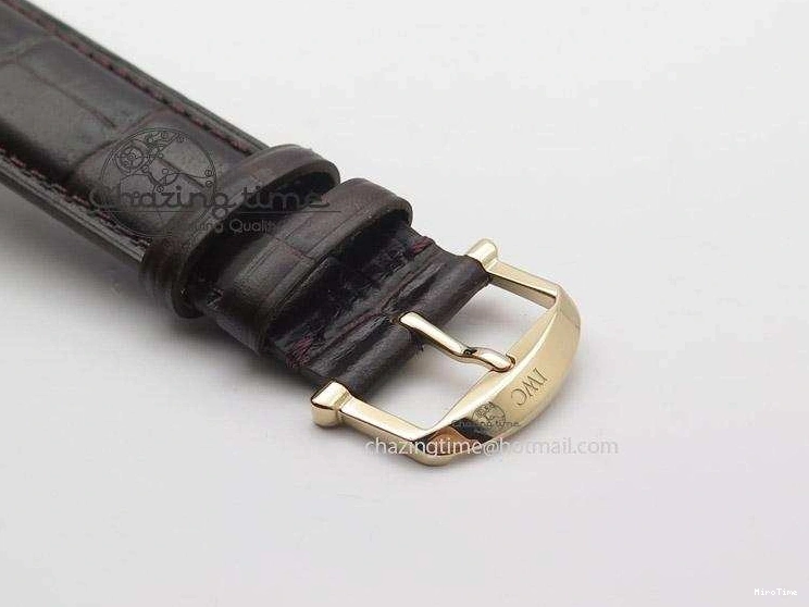 MIROTIME 0814 OnTrend Portofino RG MKF 1:1 V2 Best Edition Diamond Bezel Silver Dial On Brown Leather Strap A 7343
